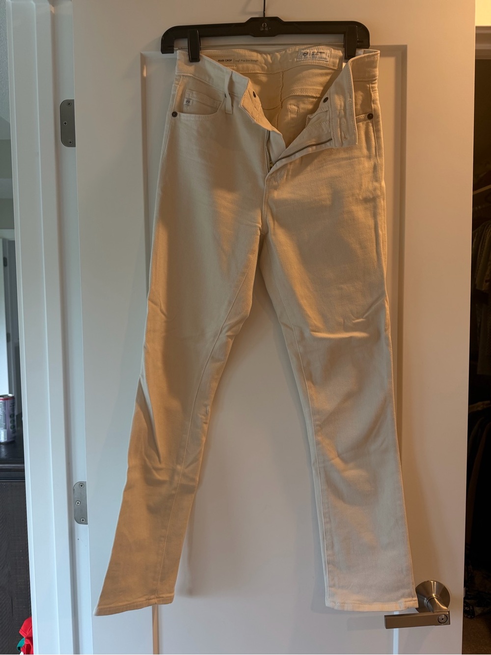Ag Adriano Goldschmied Slim Straight Jeans in Beige